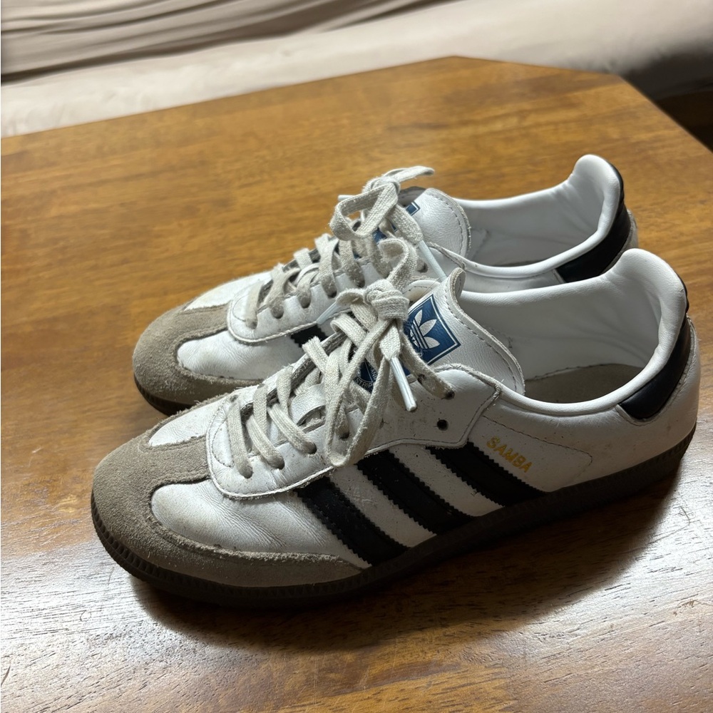 Adidas white sambas